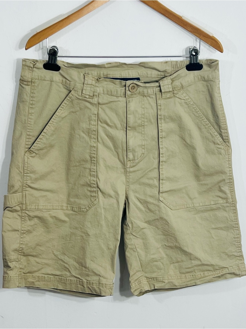 Canyon Creek Men’s Beige Cargo Shorts Size 34 Canvas Cotton/Spandex Pockets